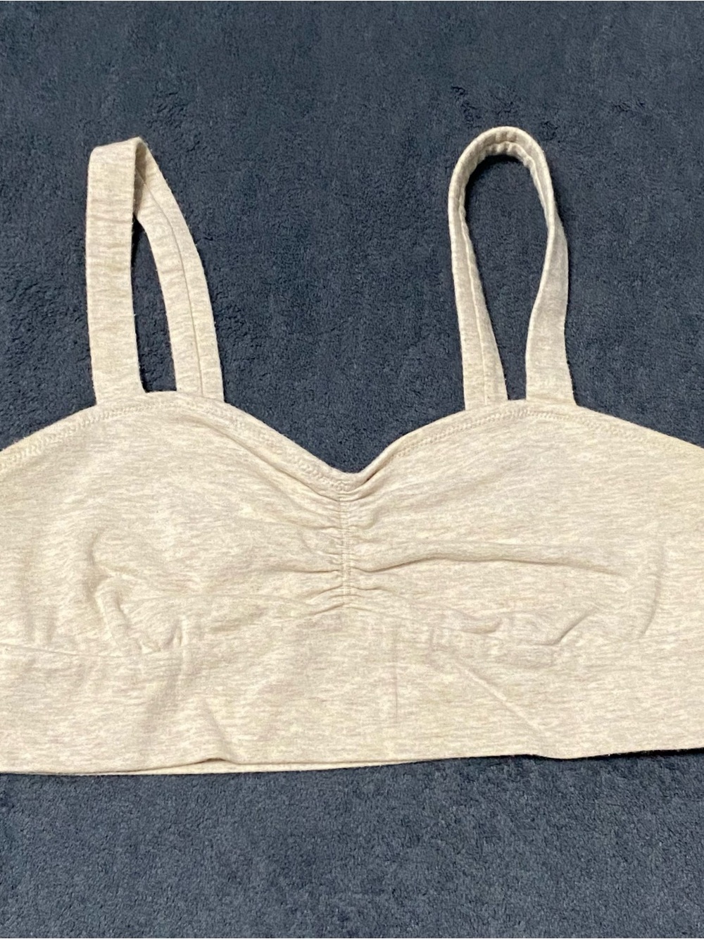 Aerie Crop Top Bralette Womens M Cream Sweetheart Neck Ruched Festival Bohemian